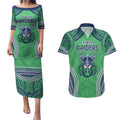 Raiders Rugby Custom Couples Matching Puletasi and Hawaiian Shirt With Polynesian Style
