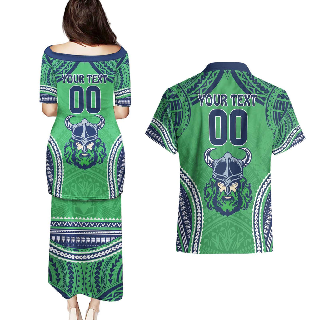 Raiders Rugby Custom Couples Matching Puletasi and Hawaiian Shirt With Polynesian Style