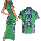 Raiders Rugby Custom Couples Matching Short Sleeve Bodycon Dress and Hawaiian Shirt With Polynesian Style