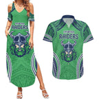 Raiders Rugby Custom Couples Matching Summer Maxi Dress and Hawaiian Shirt With Polynesian Style