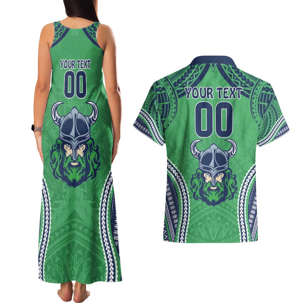 Raiders Rugby Custom Couples Matching Tank Maxi Dress and Hawaiian Shirt With Polynesian Style