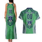 Raiders Rugby Custom Couples Matching Tank Maxi Dress and Hawaiian Shirt With Polynesian Style