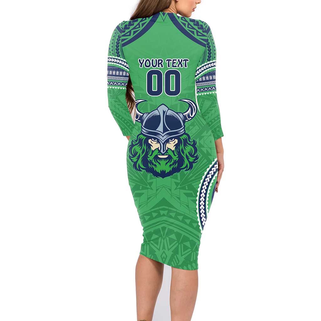 Raiders Rugby Custom Family Matching Long Sleeve Bodycon Dress and Hawaiian Shirt With Polynesian Style