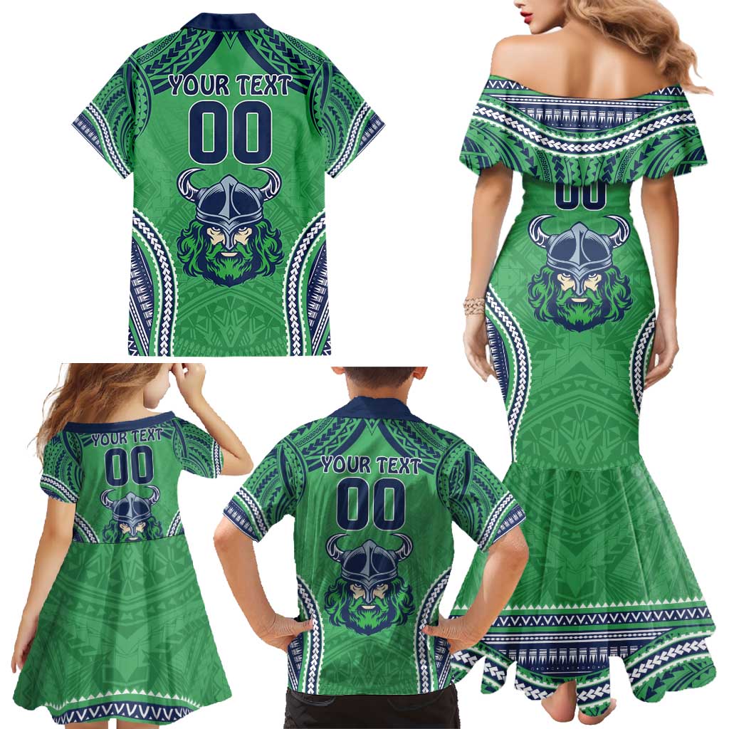 Raiders Rugby Custom Family Matching Mermaid Dress and Hawaiian Shirt With Polynesian Style