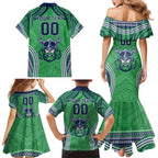 Raiders Rugby Custom Family Matching Mermaid Dress and Hawaiian Shirt With Polynesian Style