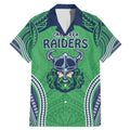 Raiders Rugby Custom Family Matching Mermaid Dress and Hawaiian Shirt With Polynesian Style