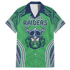 Raiders Rugby Custom Family Matching Off The Shoulder Long Sleeve Dress and Hawaiian Shirt With Polynesian Style