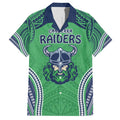Raiders Rugby Custom Family Matching Off Shoulder Maxi Dress and Hawaiian Shirt With Polynesian Style