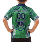 Raiders Rugby Custom Family Matching Off Shoulder Short Dress and Hawaiian Shirt With Polynesian Style