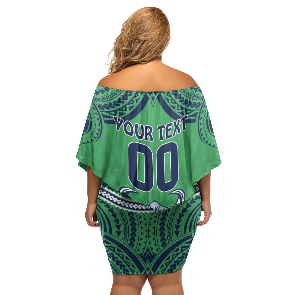 Raiders Rugby Custom Family Matching Off Shoulder Short Dress and Hawaiian Shirt With Polynesian Style