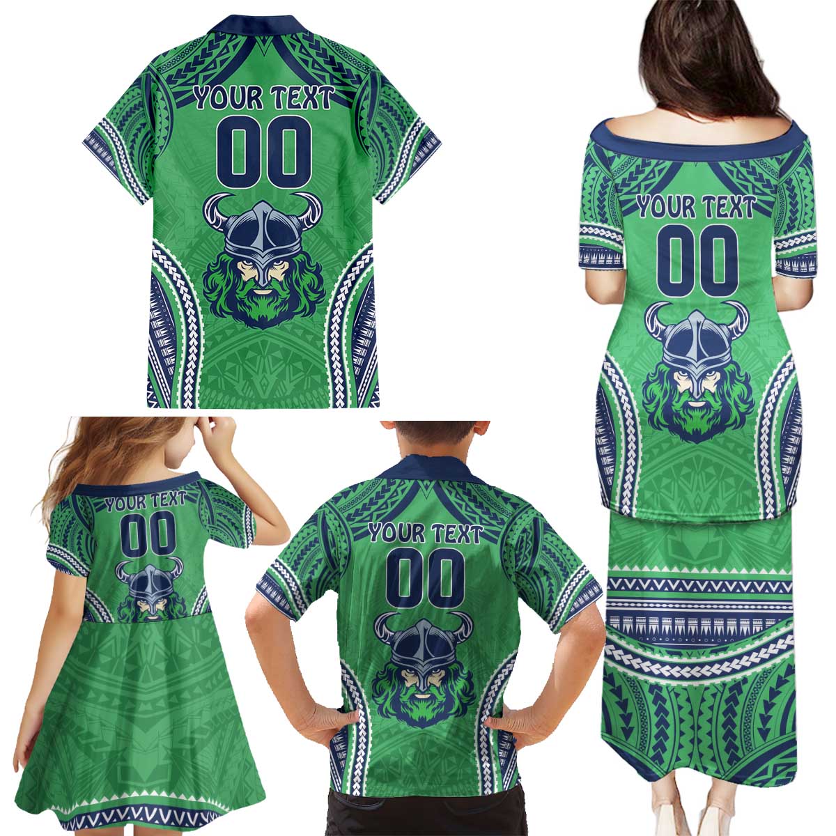 Raiders Rugby Custom Family Matching Puletasi and Hawaiian Shirt With Polynesian Style