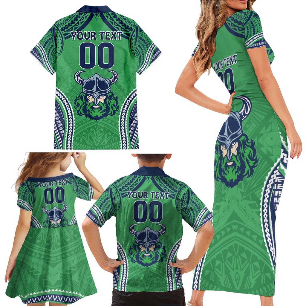 Raiders Rugby Custom Family Matching Short Sleeve Bodycon Dress and Hawaiian Shirt With Polynesian Style