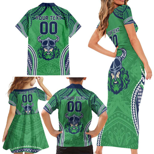 Raiders Rugby Custom Family Matching Short Sleeve Bodycon Dress and Hawaiian Shirt With Polynesian Style