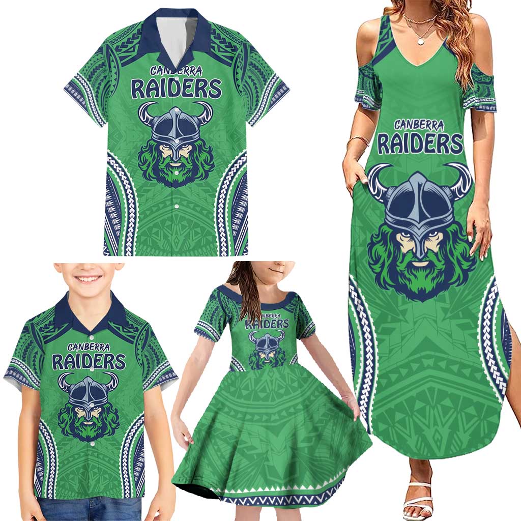 Raiders Rugby Custom Family Matching Summer Maxi Dress and Hawaiian Shirt With Polynesian Style