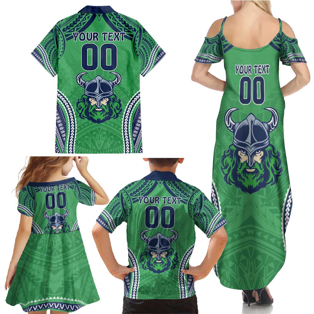 Raiders Rugby Custom Family Matching Summer Maxi Dress and Hawaiian Shirt With Polynesian Style
