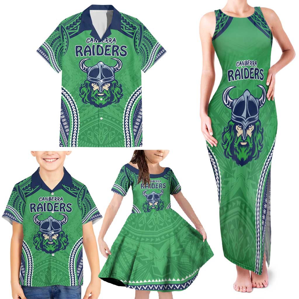 Raiders Rugby Custom Family Matching Tank Maxi Dress and Hawaiian Shirt With Polynesian Style