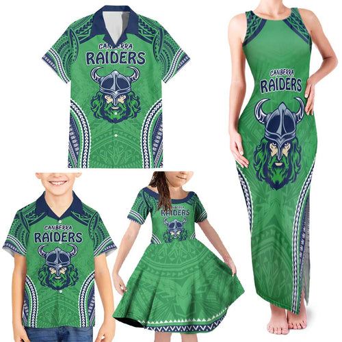 Raiders Rugby Custom Family Matching Tank Maxi Dress and Hawaiian Shirt With Polynesian Style