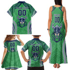 Raiders Rugby Custom Family Matching Tank Maxi Dress and Hawaiian Shirt With Polynesian Style