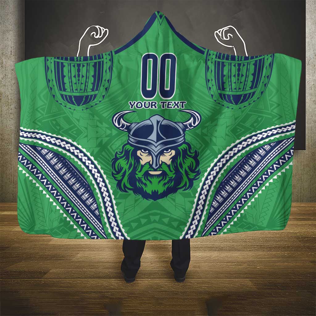 Raiders Rugby Custom Hooded Blanket With Polynesian Style