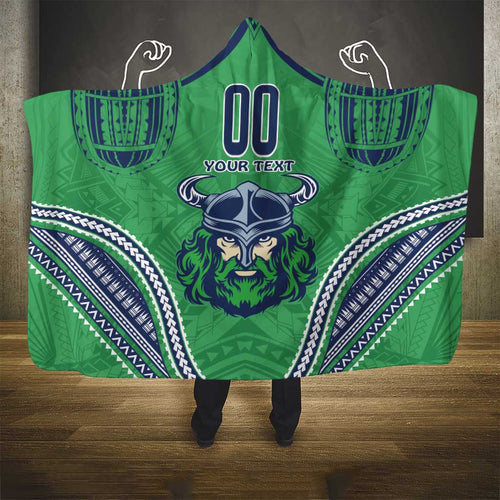 Raiders Rugby Custom Hooded Blanket With Polynesian Style