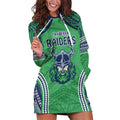 Raiders Rugby Custom Hoodie Dress With Polynesian Style