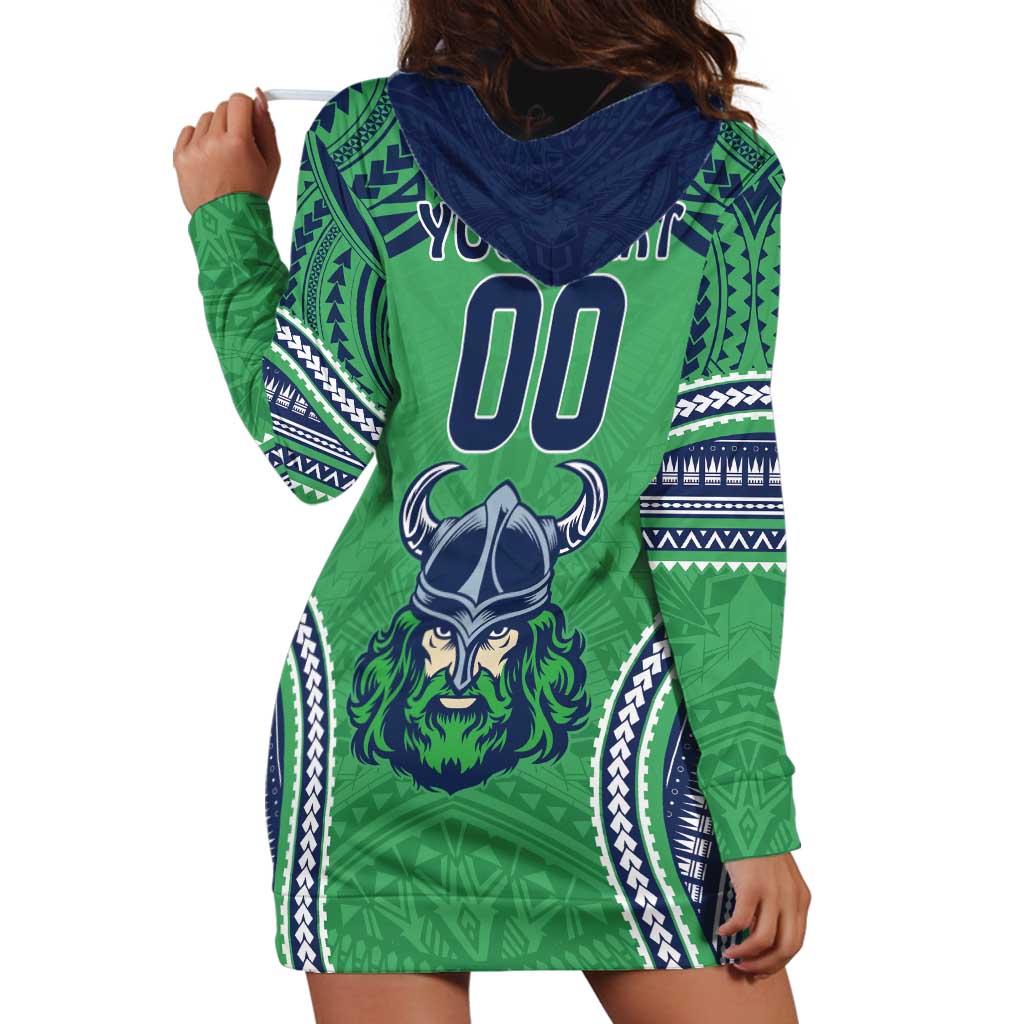 Raiders Rugby Custom Hoodie Dress With Polynesian Style