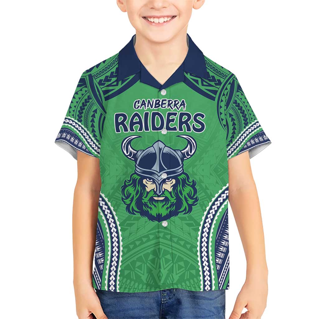 Raiders Rugby Custom Kid Hawaiian Shirt With Polynesian Style