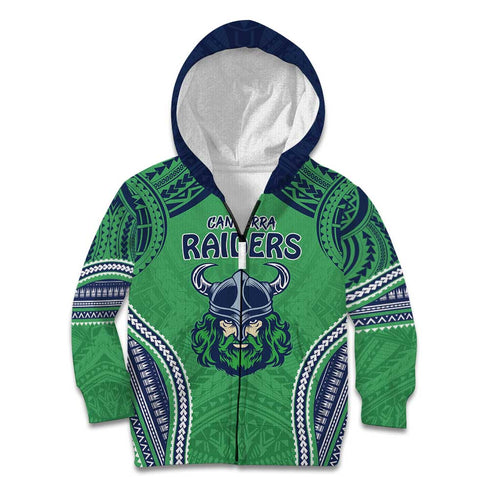 Raiders Rugby Custom Kid Hoodie With Polynesian Style