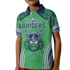 Raiders Rugby Custom Kid Polo Shirt With Polynesian Style