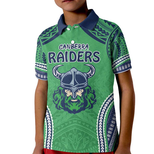 Raiders Rugby Custom Kid Polo Shirt With Polynesian Style