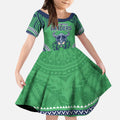 Raiders Rugby Custom Kid Short Sleeve Dress With Polynesian Style