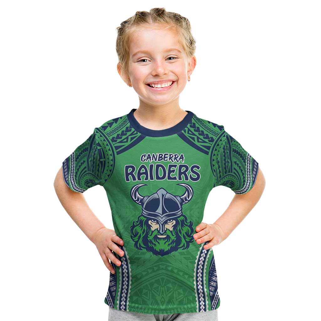Raiders Rugby Custom Kid T Shirt With Polynesian Style