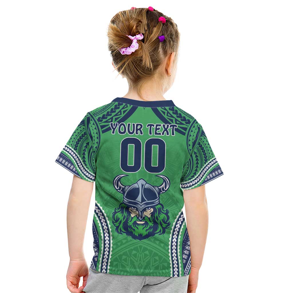 Raiders Rugby Custom Kid T Shirt With Polynesian Style