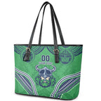 Raiders Rugby Custom Leather Tote Bag With Polynesian Style