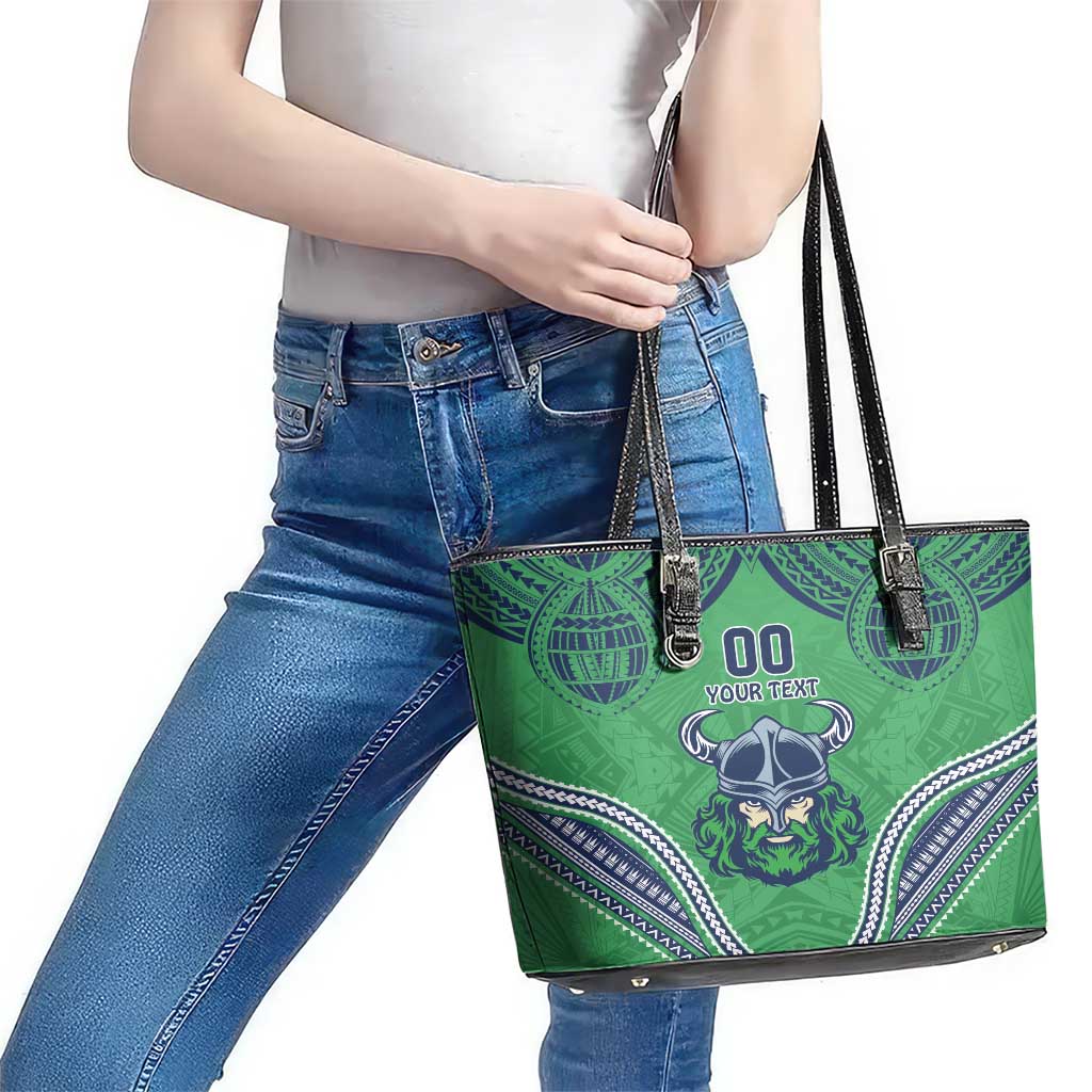 Raiders Rugby Custom Leather Tote Bag With Polynesian Style