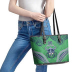 Raiders Rugby Custom Leather Tote Bag With Polynesian Style