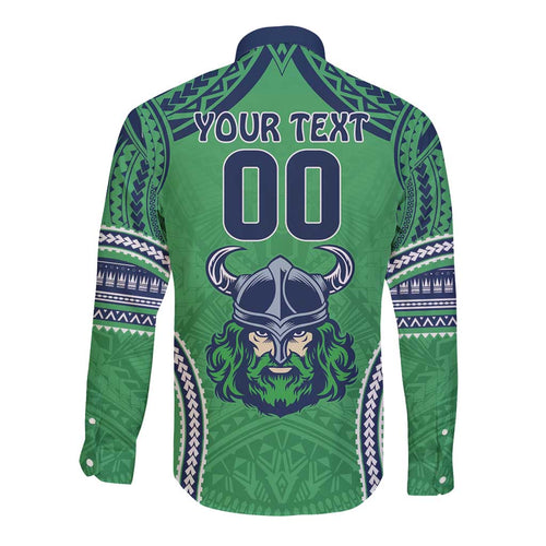 Raiders Rugby Custom Long Sleeve Button Shirt With Polynesian Style