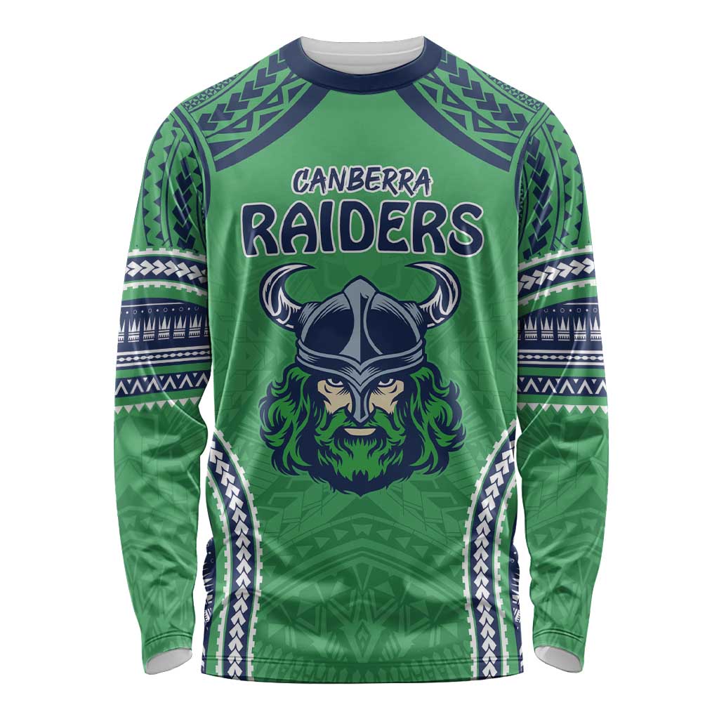 Raiders Rugby Custom Long Sleeve Shirt With Polynesian Style