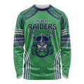 Raiders Rugby Custom Long Sleeve Shirt With Polynesian Style