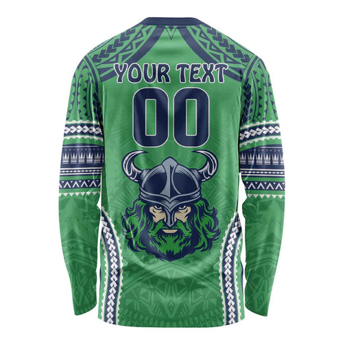 Raiders Rugby Custom Long Sleeve Shirt With Polynesian Style