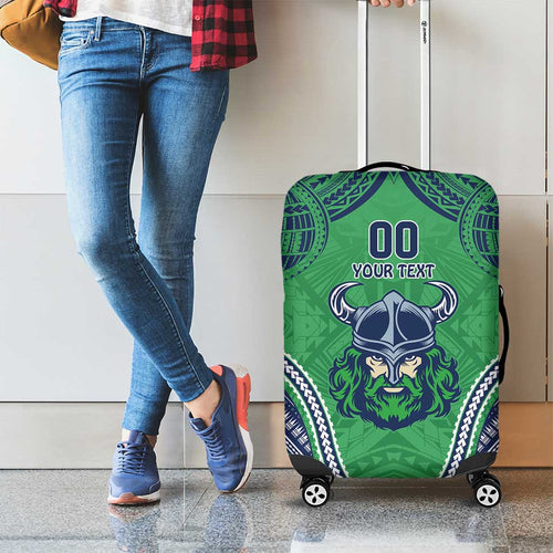 Raiders Rugby Custom Luggage Cover With Polynesian Style