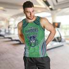 Raiders Rugby Custom Men Tank Top With Polynesian Style
