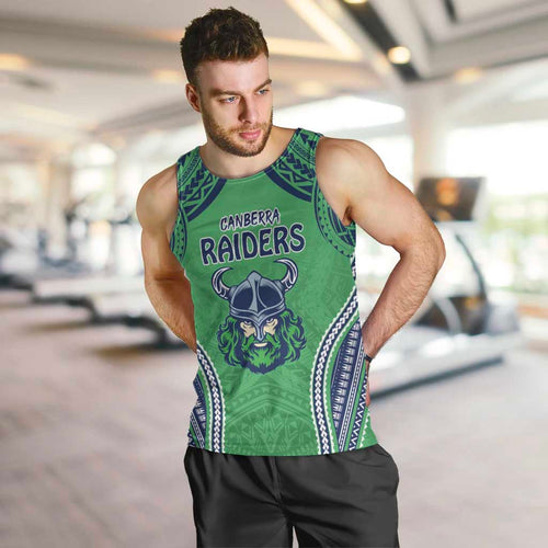 Raiders Rugby Custom Men Tank Top With Polynesian Style