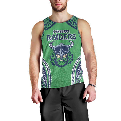 Raiders Rugby Custom Men Tank Top With Polynesian Style