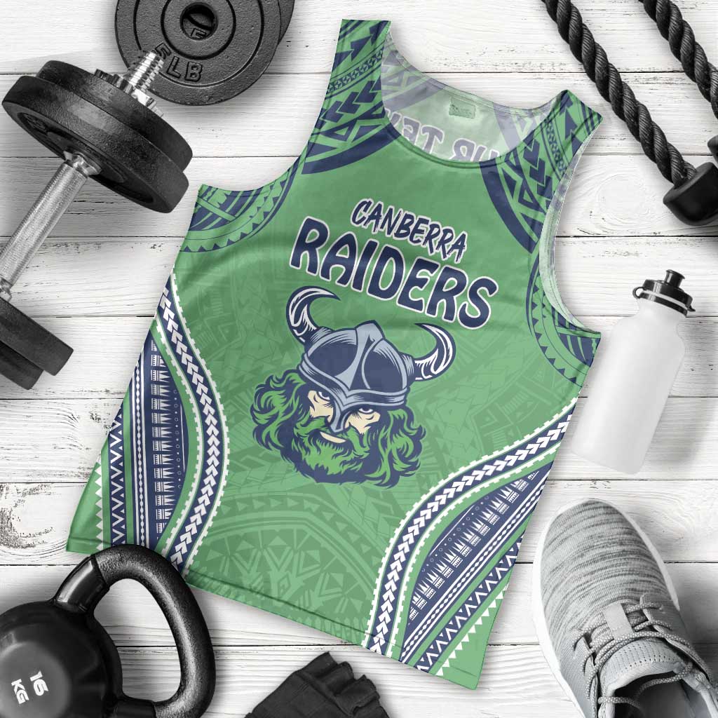 Raiders Rugby Custom Men Tank Top With Polynesian Style