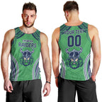 Raiders Rugby Custom Men Tank Top With Polynesian Style