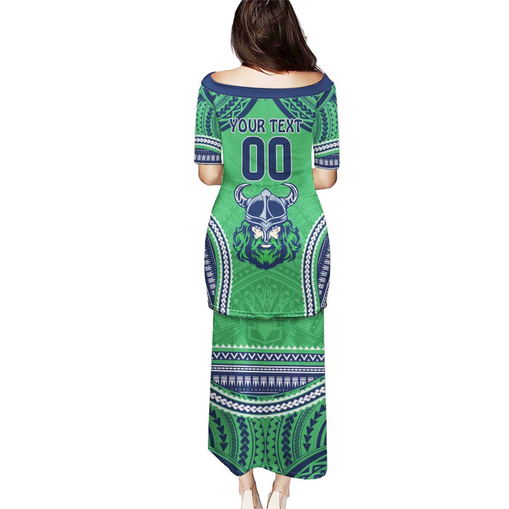Raiders Rugby Custom Puletasi With Polynesian Style