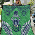 Raiders Rugby Custom Quilt With Polynesian Style