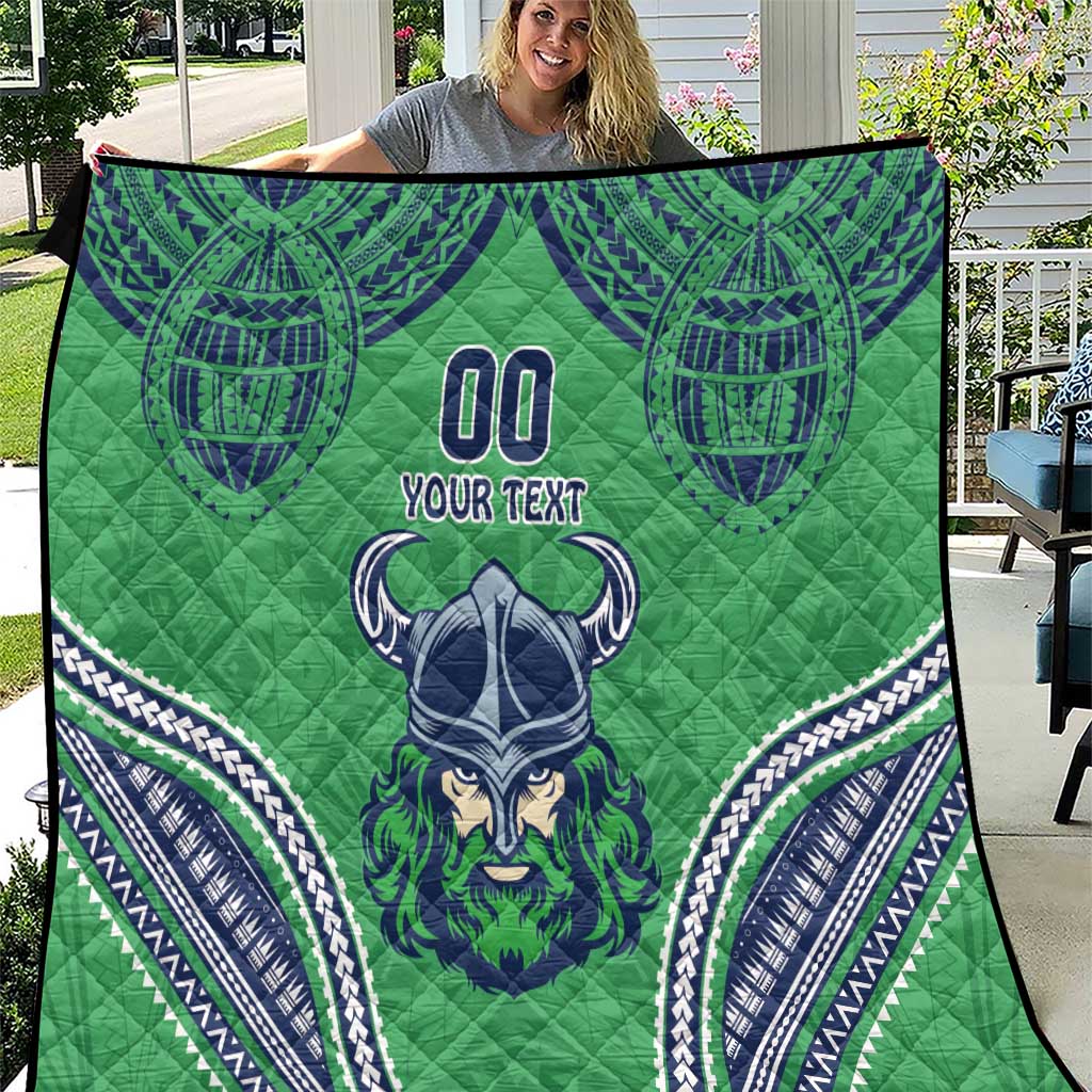 Raiders Rugby Custom Quilt With Polynesian Style