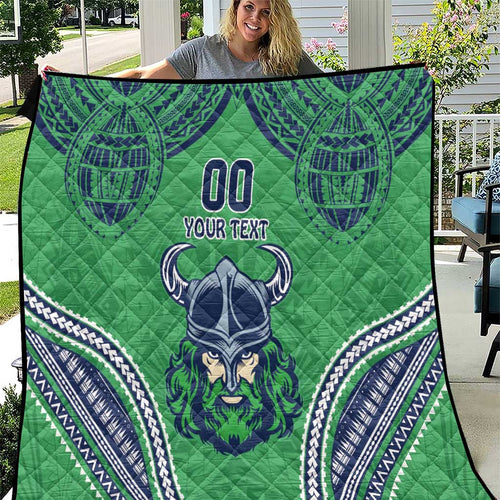 Raiders Rugby Custom Quilt With Polynesian Style
